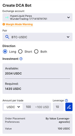 create dca bot
