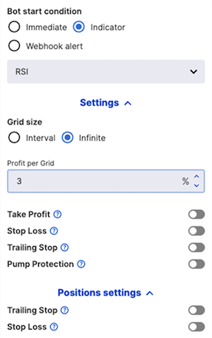 configure grid bot parameters